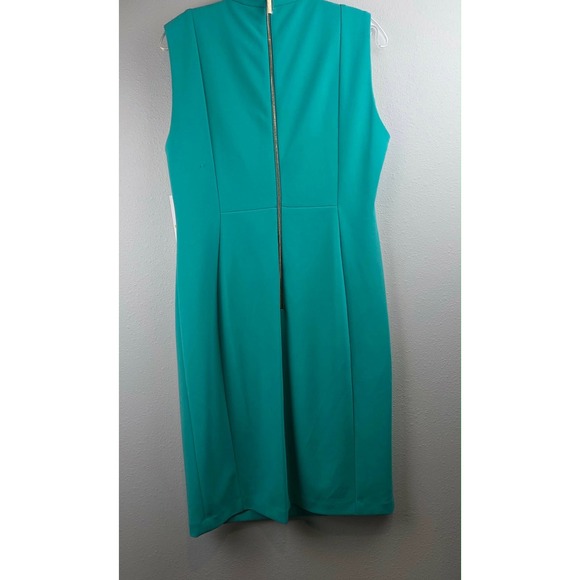 Calvin Klein Womens Green Bow Neck Sheath Dress CD4C1N62 Size 14 NWT - Picture 12 of 16